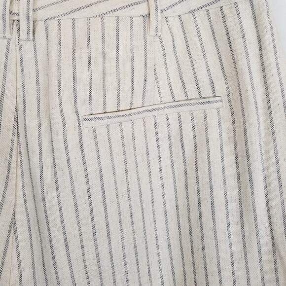 Rag & Bone NWT Women's Natural Stripe Ivy Stripe Culotte Wide Leg Pants Size 12 - Picture 7 of 11